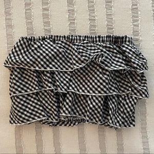 Black & White Ruffle Top, Medium